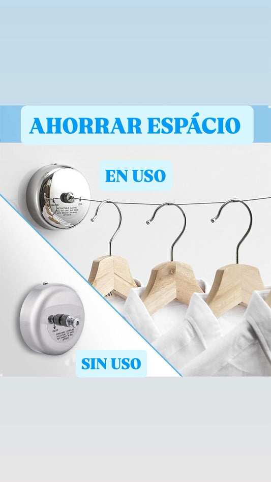 Tendedero de cuerda retractil pared